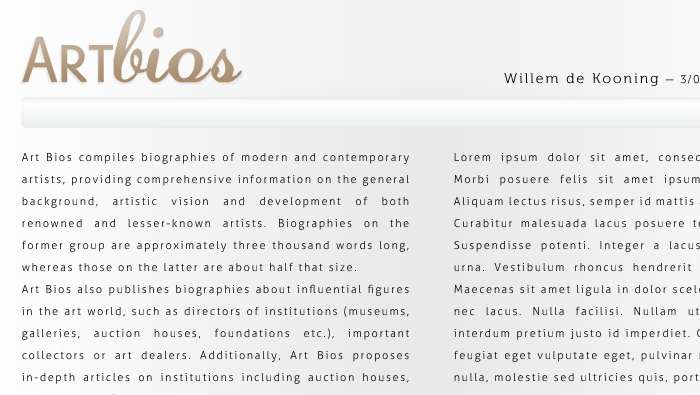 Artbios, bibliothèque de biographies d'artistes | Singe Page